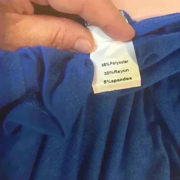 NWT Mieazom‎ Women’s Scalloped Trim Royal Blue Sleeveless Side Slit Maxi Dress L - Picture 10 of 13